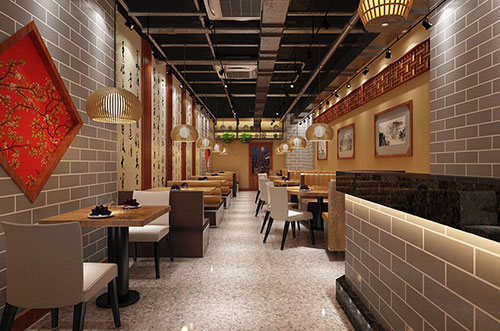 云龙传统中式餐厅餐馆装修设计效果图