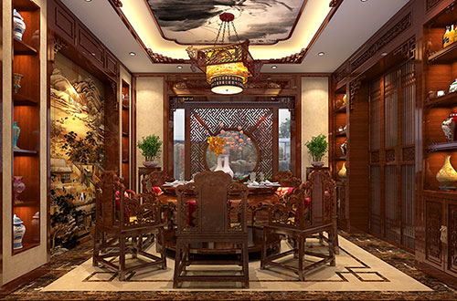 云龙温馨雅致的古典中式家庭装修设计效果图